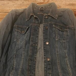 Thrashed Eddie Bauer Denim Jacket Women XL VGC Blue Long Sleeve